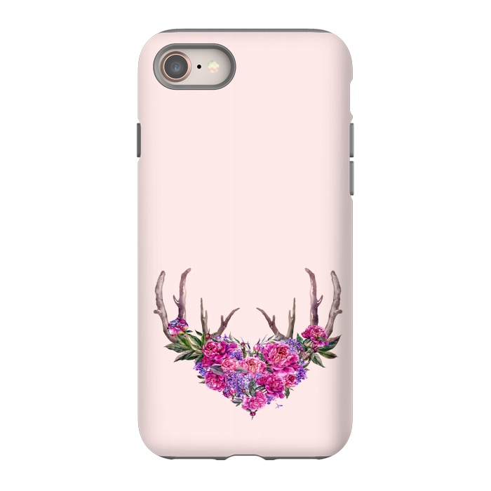 iPhone 8 StrongFit Bohemian Watercolor Illustration - Heart and Antler by  Utart