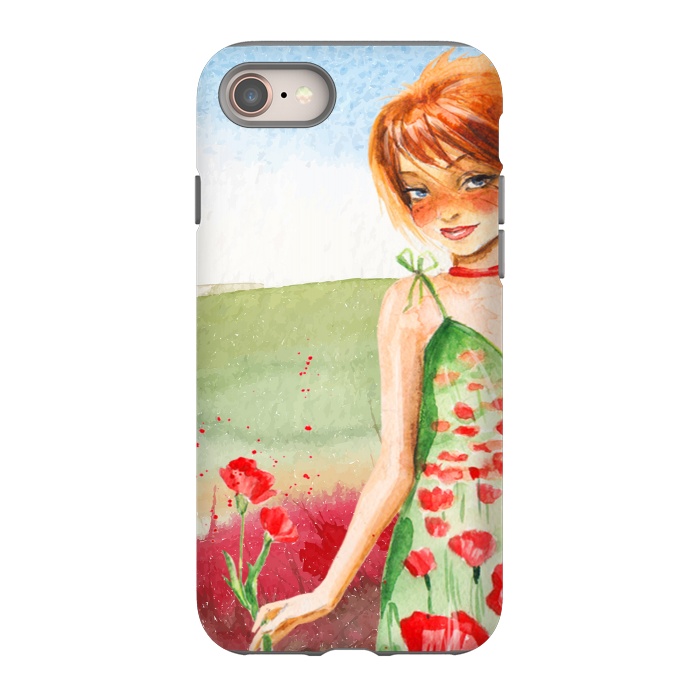 iPhone 8 StrongFit Summer Girl in Poppy field by  Utart
