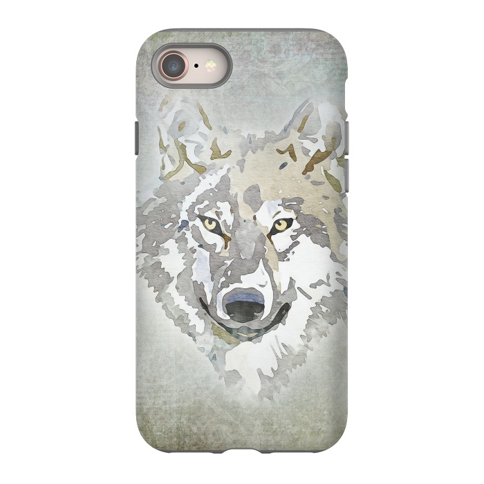 iPhone 8 StrongFit Wolf Head Watercolor Art 2 by Andrea Haase