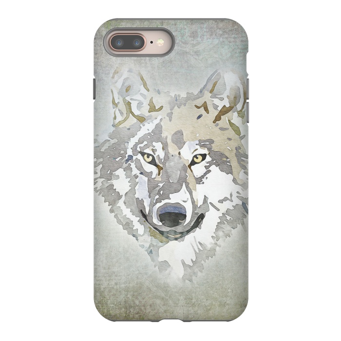 iPhone 8 plus StrongFit Wolf Head Watercolor Art 2 by Andrea Haase