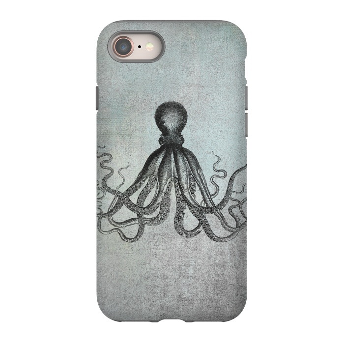 iPhone 8 StrongFit Octopus Vintage Art by Andrea Haase