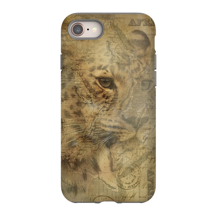 iPhone 8 StrongFit Cheetah Vintage Style by Andrea Haase