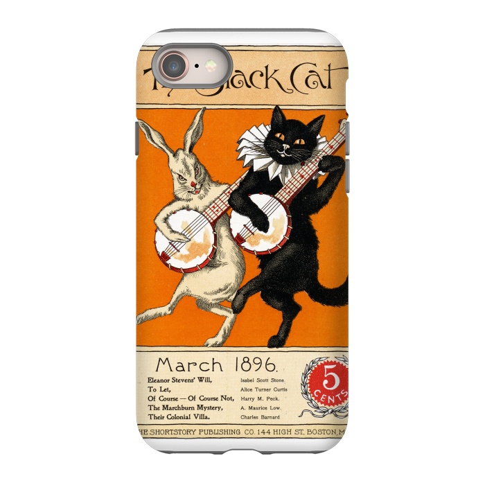 iPhone 8 StrongFit Cat And Rabbit Vintage Poster by Andrea Haase