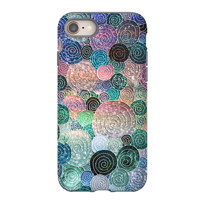 iPhone 8 StrongFit Multicolor Trendy Dots and Circles  by  Utart