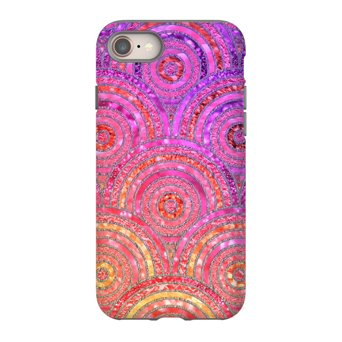 iPhone 8 StrongFit Multicolor Pink Gold Circles  by  Utart