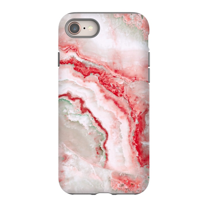iPhone 8 StrongFit Coral Red Veined Agate by  Utart