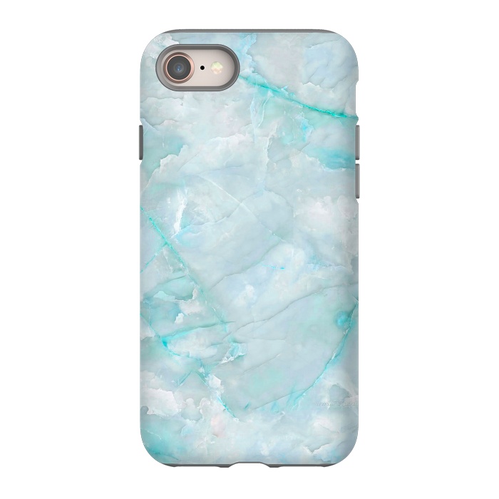 iPhone 8 StrongFit Light Blue Veined Agate by  Utart