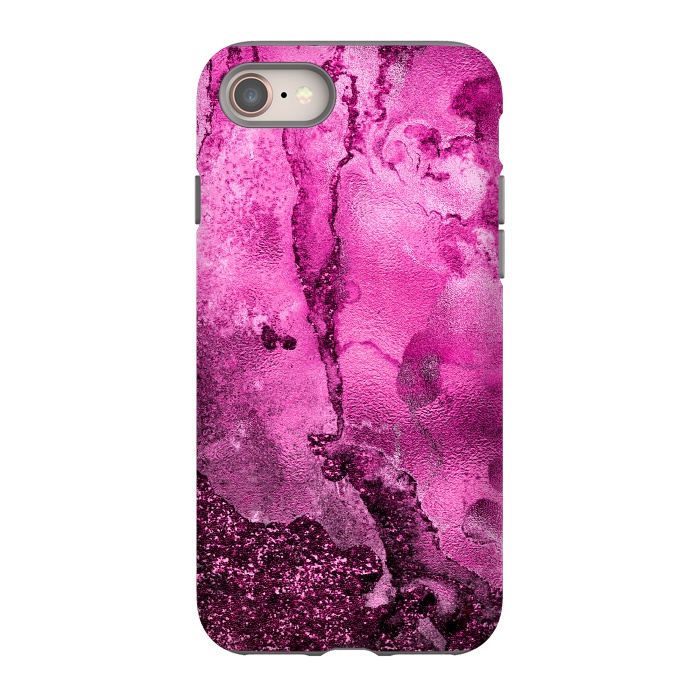 iPhone 8 StrongFit Purple and Pink Glittering Ink Marble by  Utart