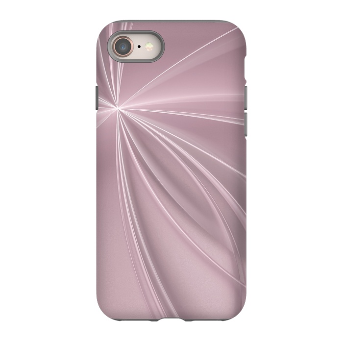 iPhone 8 StrongFit Fractal Light Rays Soft Pink by Andrea Haase