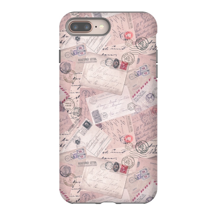 iPhone 8 plus StrongFit Vintage Letter Collage In Soft Pink by Andrea Haase