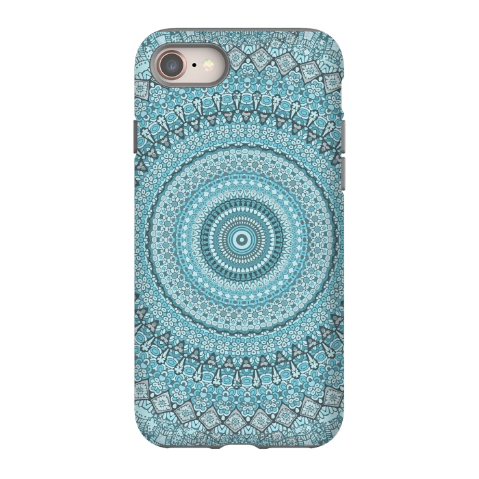 iPhone 8 StrongFit Teal Turquoise Mandala by Andrea Haase