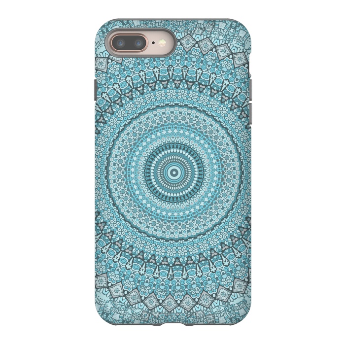 iPhone 8 plus StrongFit Teal Turquoise Mandala by Andrea Haase