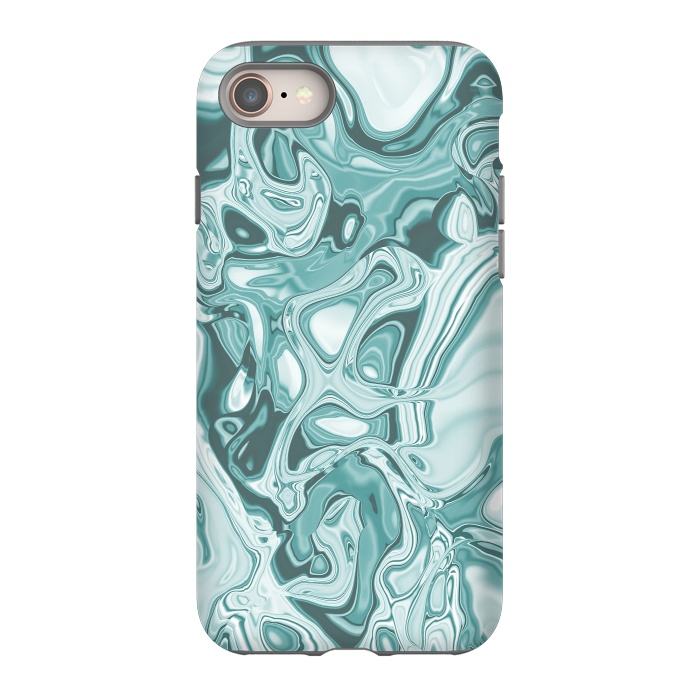 iPhone 8 StrongFit Faux Marble Teal Green 2 by Andrea Haase