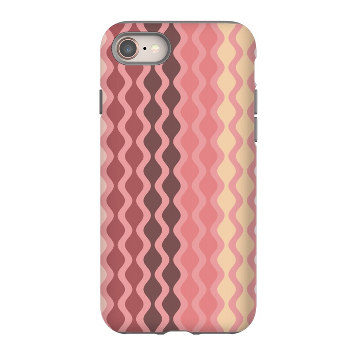 iPhone 8 StrongFit Falling Waves in Pink and Brown by Paula Ohreen