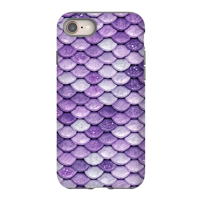 iPhone 8 StrongFit Purple Metal Glitter Mermaid Scales by  Utart