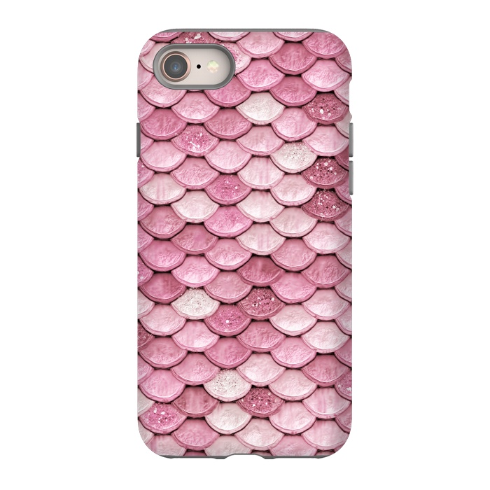 iPhone 8 StrongFit Pink Glitter Mermaid Scales by  Utart