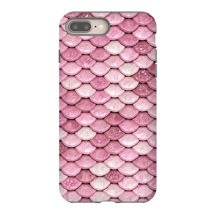 iPhone 8 plus StrongFit Pink Glitter Mermaid Scales by  Utart