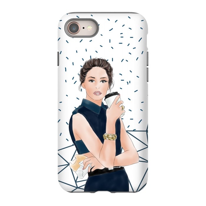 iPhone 8 StrongFit Fashion Girl with Coffee by DaDo ART
