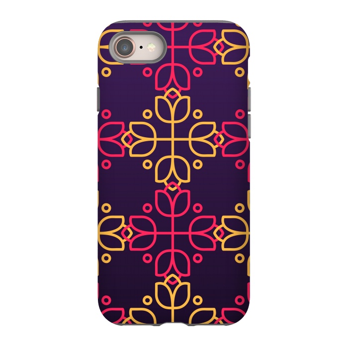 iPhone 8 StrongFit yellow pink floral pattern by MALLIKA