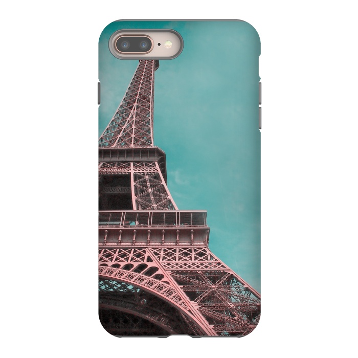 iPhone 8 plus StrongFit Pink Paris Eiffeltower by Andrea Haase