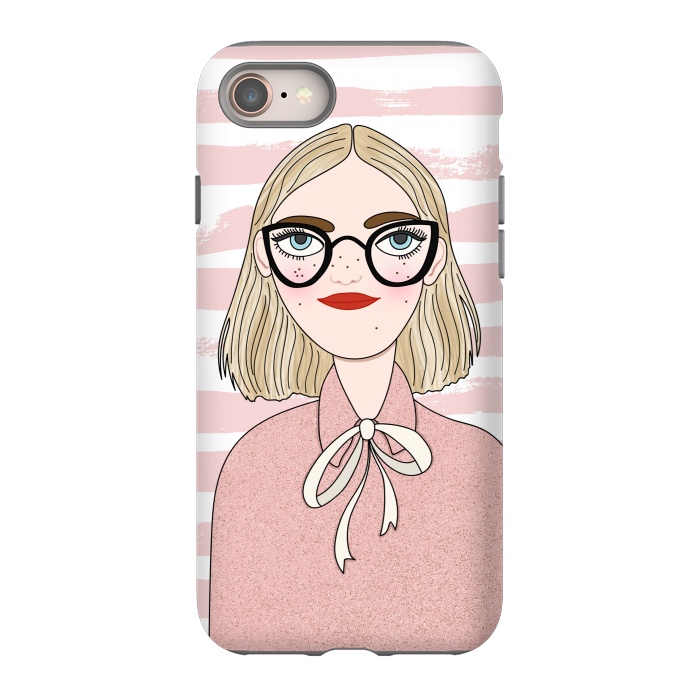 iPhone 8 StrongFit Cute Pink Fashion Girl by DaDo ART