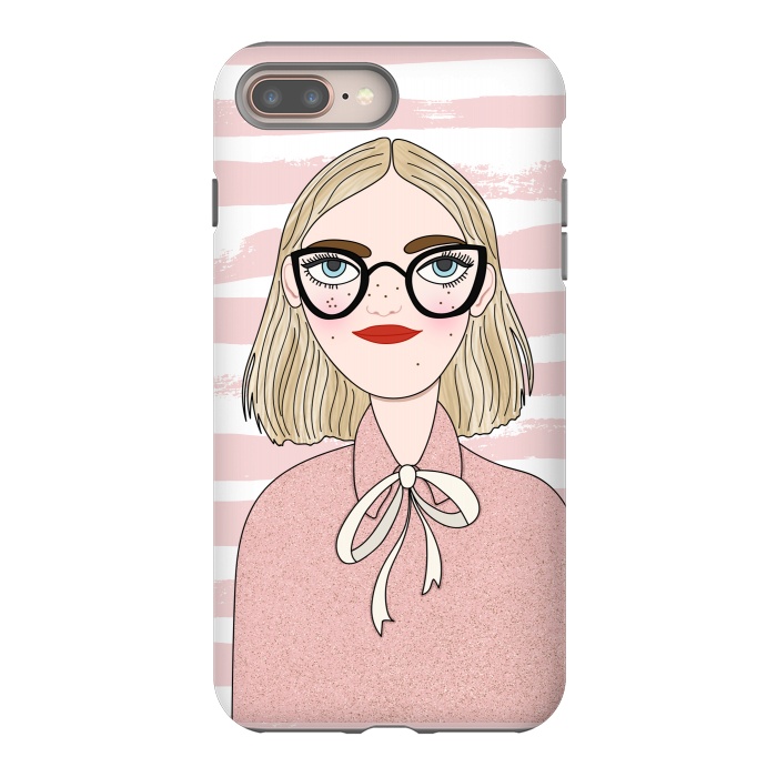 iPhone 8 plus StrongFit Cute Pink Fashion Girl by DaDo ART