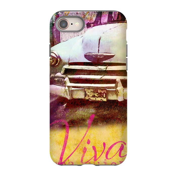iPhone 8 StrongFit Viva Cuba Old Car Mixed Media Art by Andrea Haase