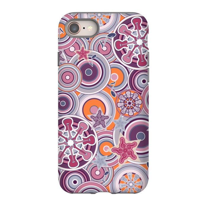 iPhone 8 StrongFit Glam Boho Rock in Purple and Orange by Paula Ohreen