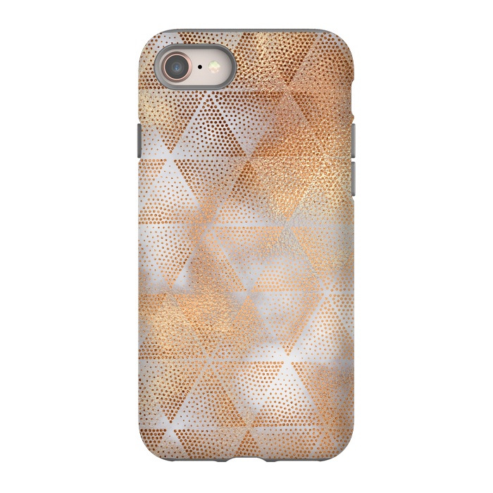 iPhone 8 StrongFit Rose Gold Marble Triangle Pattern by  Utart