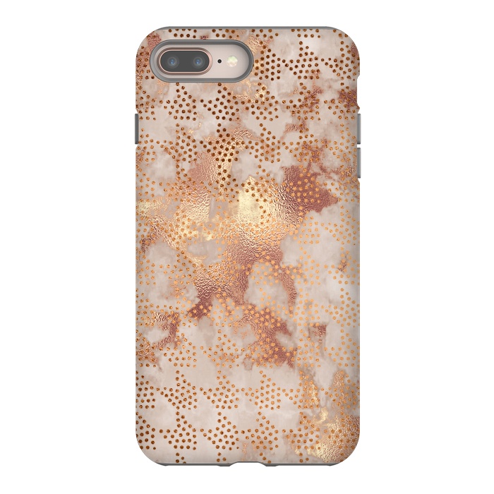 iPhone 8 plus StrongFit Geometrical modern Rose Gold Marble Pattern by  Utart
