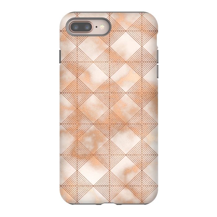 iPhone 8 plus StrongFit Abstract Minimalistic Rose Gold Marble Quadrangles  by  Utart