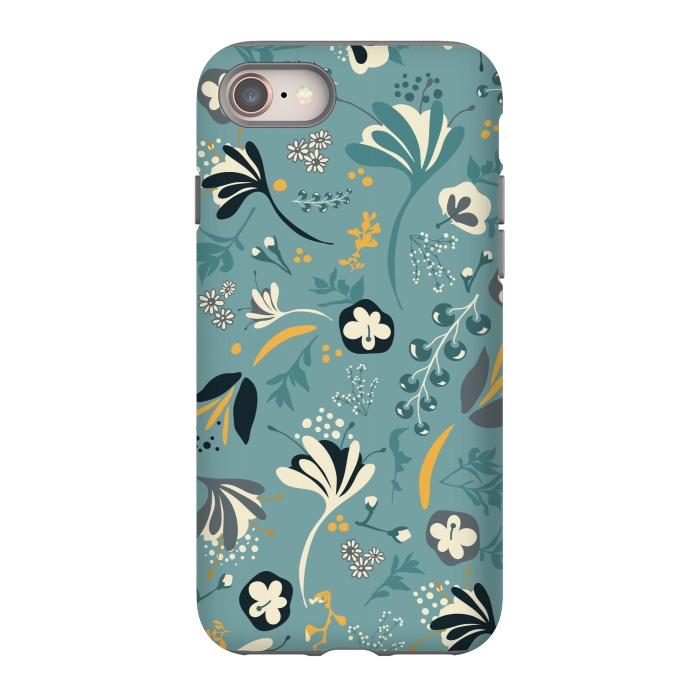 iPhone 8 StrongFit Beautiful BC Bloom in Blue and Yellow by Paula Ohreen