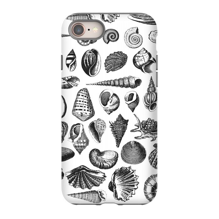 iPhone 8 StrongFit Vintage Seashell Collection Black And White by Andrea Haase