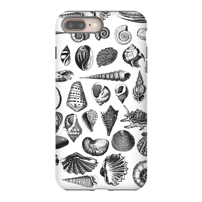 iPhone 8 plus StrongFit Vintage Seashell Collection Black And White by Andrea Haase