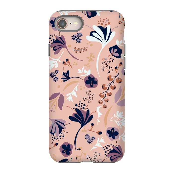 iPhone 8 StrongFit Beautiful Blooms on Salmon Pink by Paula Ohreen