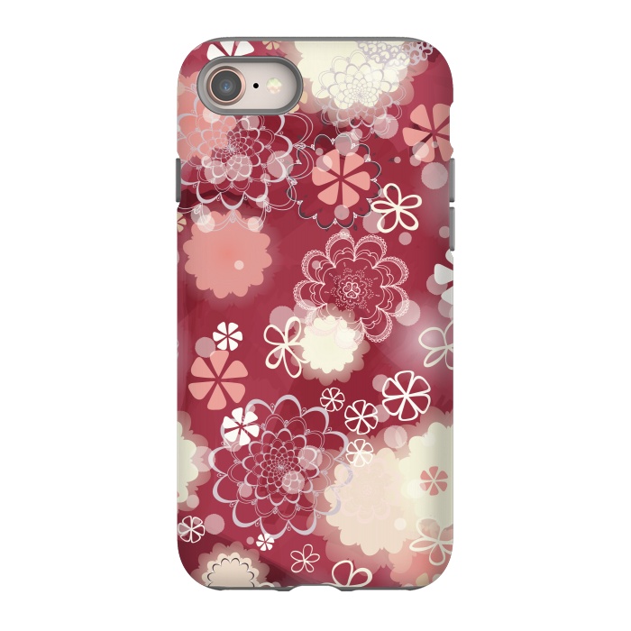 iPhone 8 StrongFit Lacy Flowers on Bright Pink by Paula Ohreen