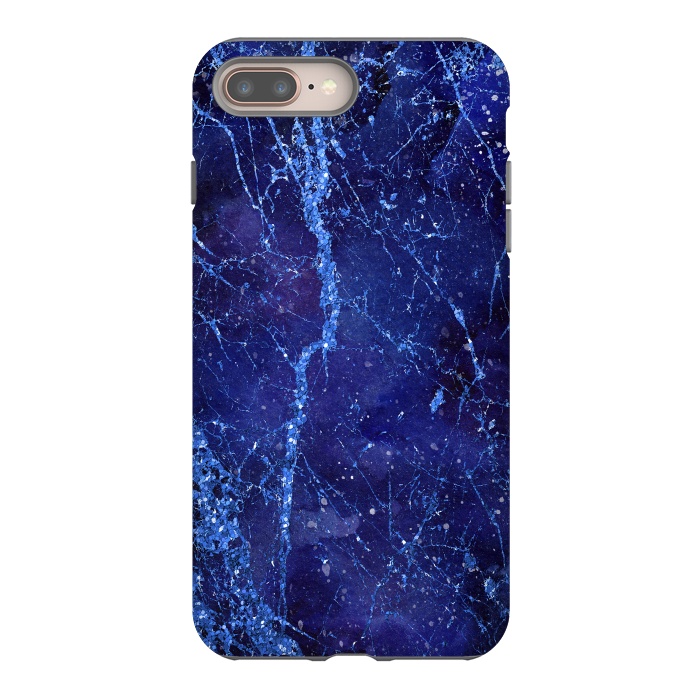 iPhone 8 plus StrongFit Blue Marbled Glitter 2 by Andrea Haase