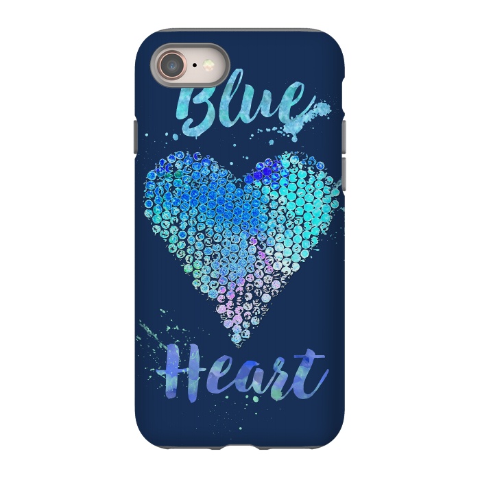 iPhone 8 StrongFit Blue Heart  by Andrea Haase