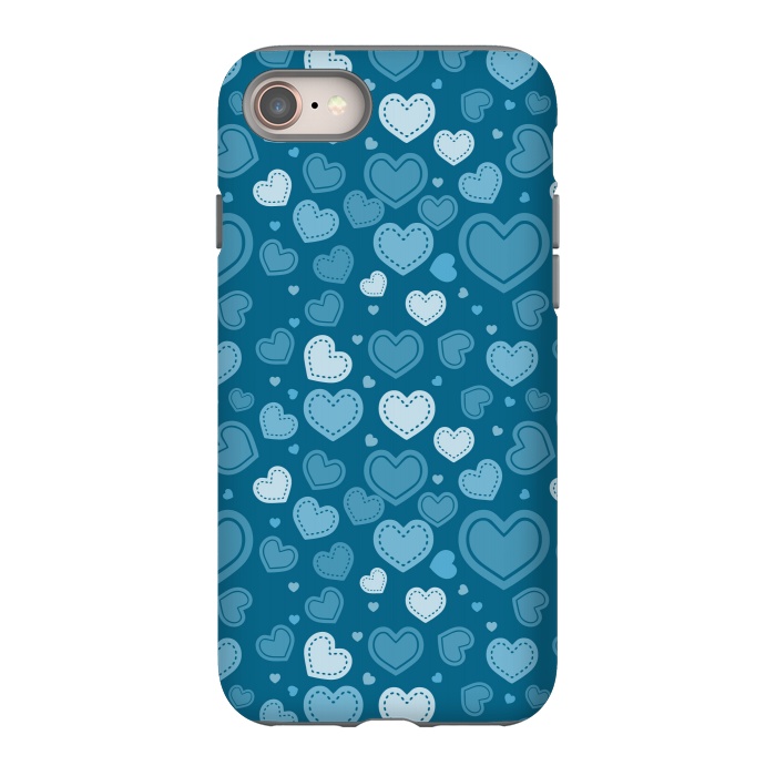 iPhone 8 StrongFit Blue Hearts by TMSarts