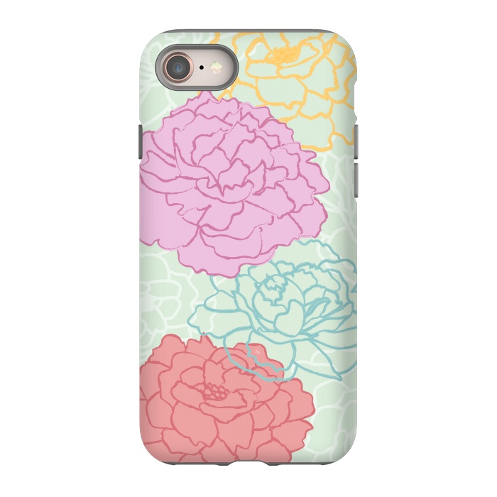 iPhone 8 StrongFit Pretty pastel peonies by Martina