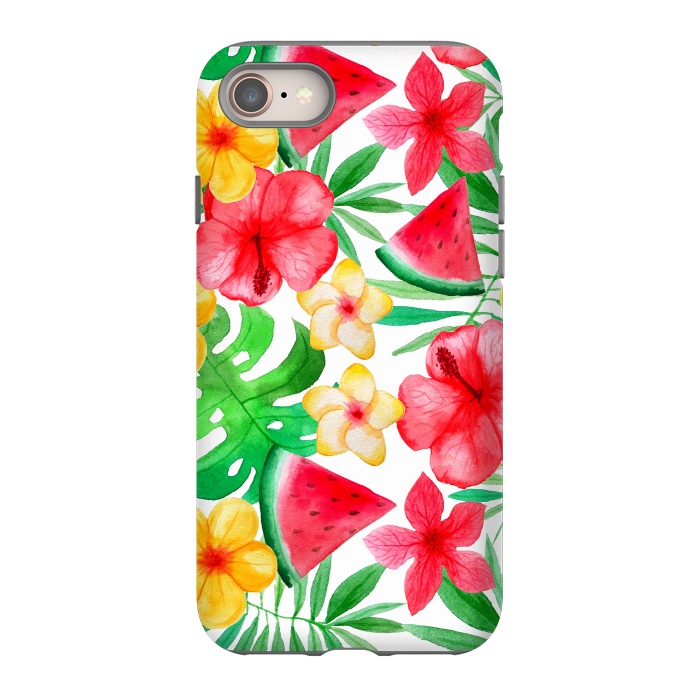 iPhone 8 StrongFit Aloha Tropical Hibiscus and Melon Pattern by  Utart