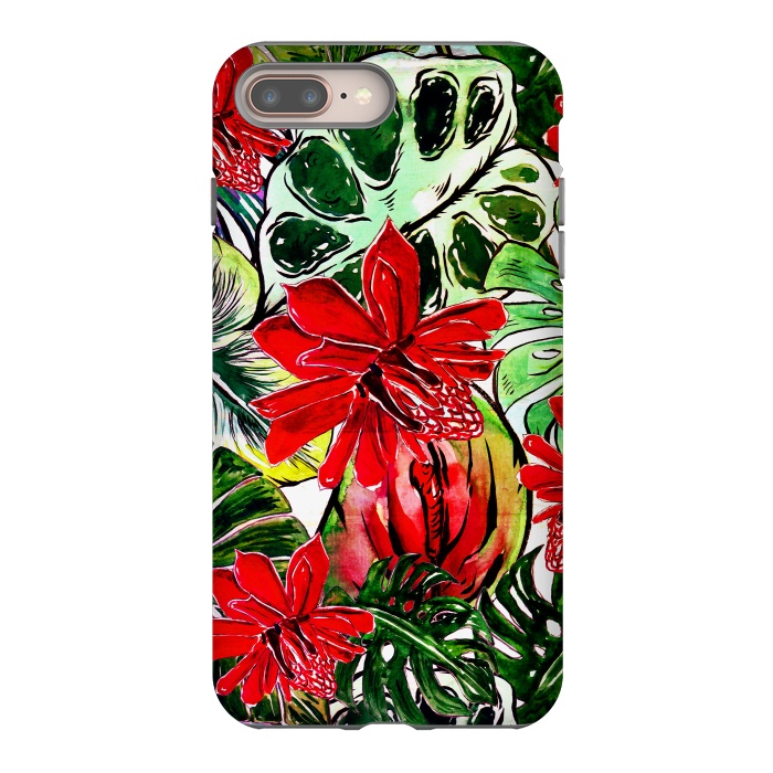 iPhone 8 plus StrongFit Aloha Tropical Passiflora Jungle by  Utart