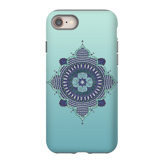 iPhone 8 StrongFit Precious Turquoise Mandala Ornament by Andrea Haase
