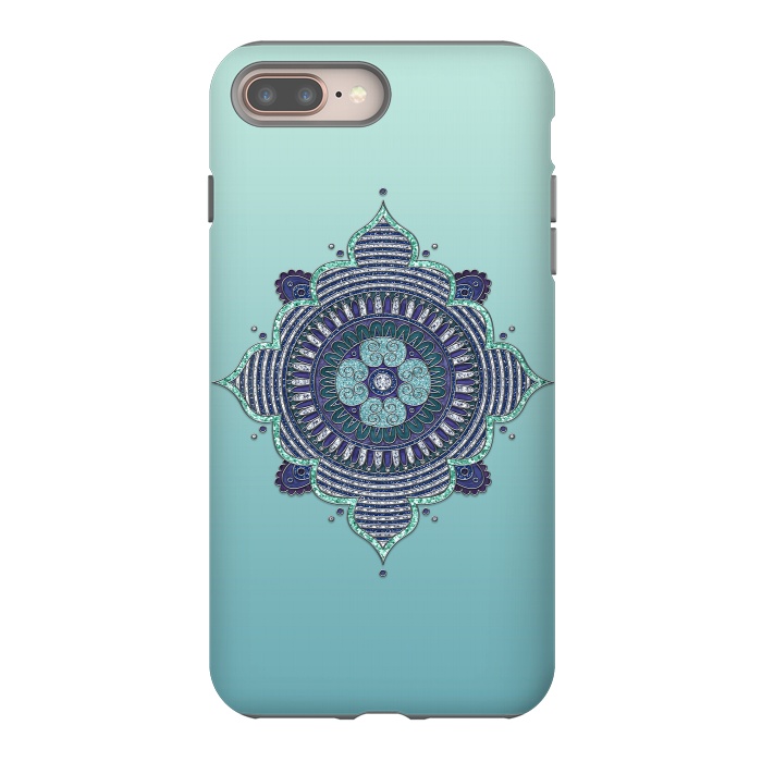 iPhone 8 plus StrongFit Precious Turquoise Mandala Ornament by Andrea Haase