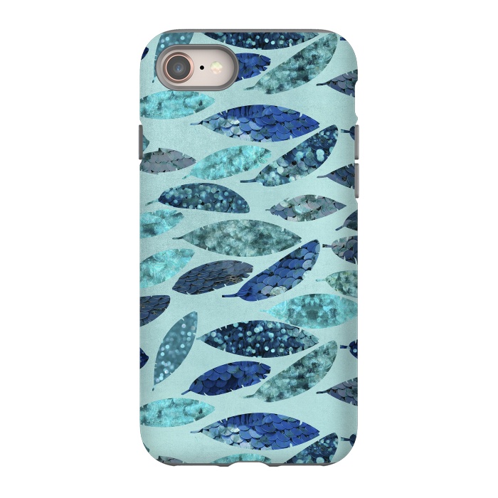 iPhone 8 StrongFit Sparkling Mermaid Feathers Blue And Teal by Andrea Haase