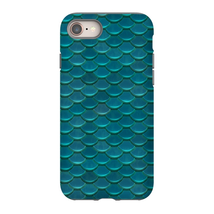 iPhone 8 StrongFit Shiny Green Mermaid Scales by Andrea Haase