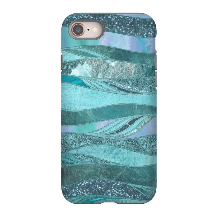 iPhone 8 StrongFit Glamorous Waves Of Turquoise and Teal 2 by Andrea Haase