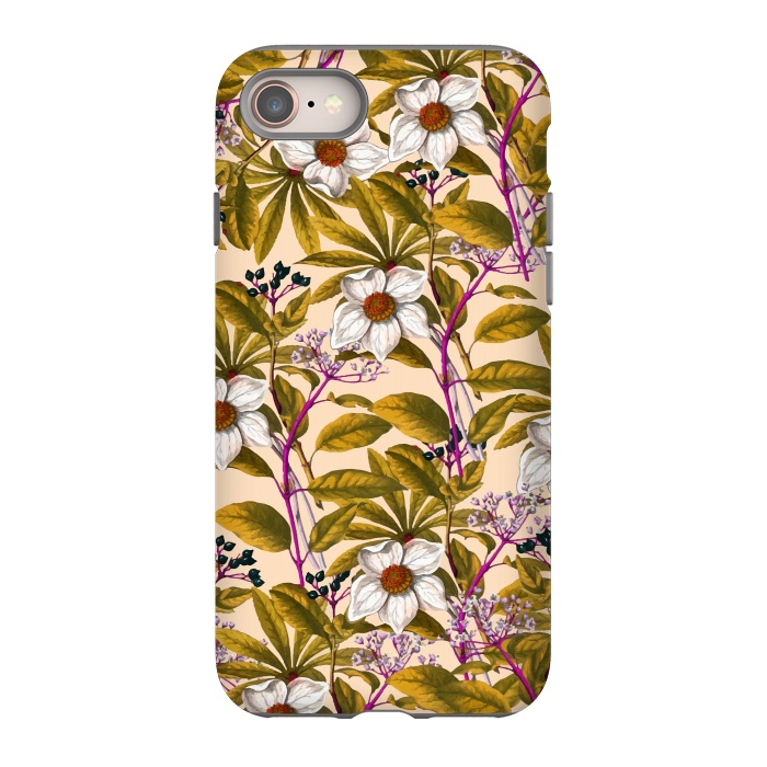 iPhone 8 StrongFit White Sepia Flora by Creativeaxle