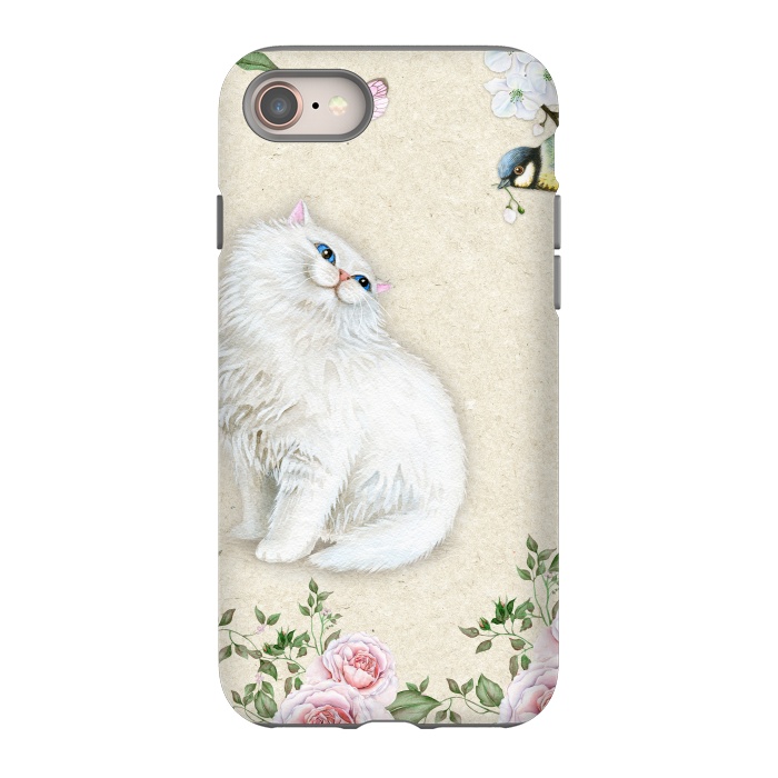 iPhone 8 StrongFit Kitty Welcomes Bird by Creativeaxle