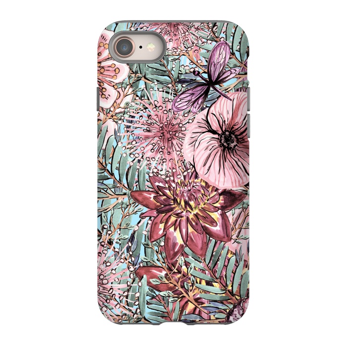 iPhone 8 StrongFit Tropical Vintage Flower Pattern by  Utart